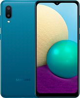 Смартфон Samsung SM-A022 Galaxy A02 32Gb 2Gb синий моноблок 3G 4G 6.5" 720x1600 Android 10 13Mpix 802.11 b/g/n GPS GSM900/1800 GSM1900 TouchSc