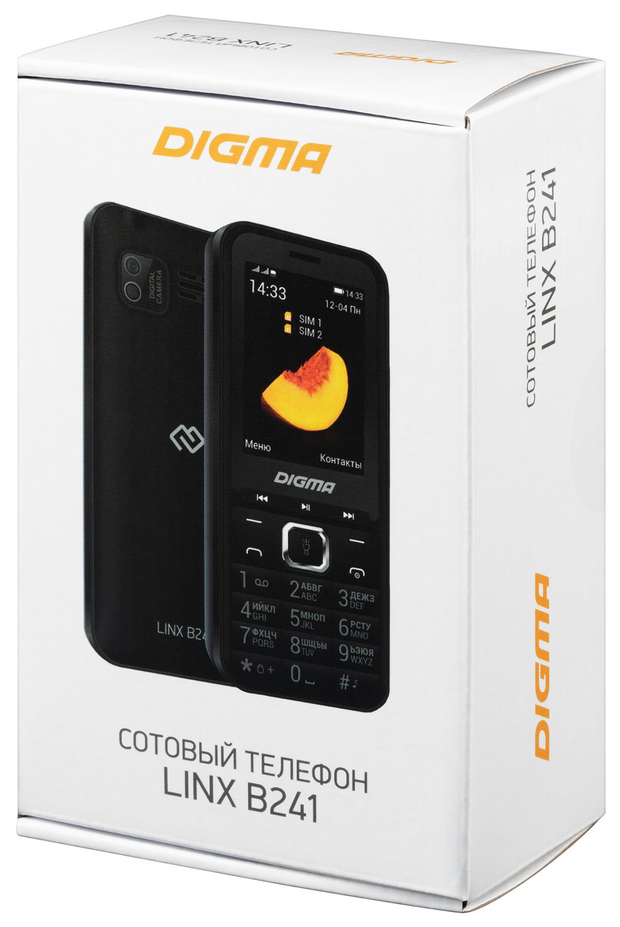 Мобильный телефон Digma LINX B241 32Mb серый моноблок 2Sim 2.44