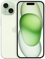 Смартфон Apple A3092 iPhone 15 128Gb зеленый моноблок 3G 4G 2Sim 6.1" 1179x2556 iOS 17 48Mpix 802.11 a/b/g/n/ac/ax NFC GPS Protect