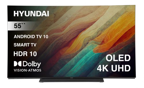 Телевизор OLED Hyundai 55" H-LED55OBU7700 Android TV Frameless черный/черный 4K Ultra HD 120Hz DVB-T DVB-T2 DVB-C DVB-S DVB-S2 USB WiFi Smart TV