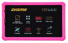 Планшет Digma CITI Kids 81 MT8321 (1.3) 4C RAM2Gb ROM32Gb 8" IPS 1280x800 3G Android 10.0 Go розовый 2Mpix 0.3Mpix BT GPS WiFi Touch microSDHC 64Gb minUSB 3500mAh