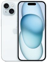 Смартфон Apple A3092 iPhone 15 256Gb голубой моноблок 3G 4G 2Sim 6.1" 1179x2556 iOS 17 48Mpix 802.11 a/b/g/n/ac/ax NFC GPS GSM900/1800 TouchSc Protect