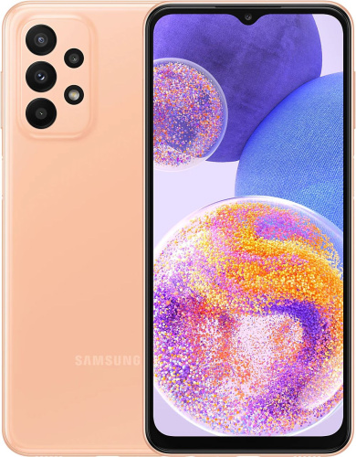 Смартфон Samsung SM-A235F Galaxy A23 128Gb 6Gb оранжевый моноблок 3G 4G 2Sim 6.6" 1080x2408 Android 12 50Mpix 802.11 a/b/g/n/ac NFC GPS GSM900/1800 GSM1900 microSD max1024Gb