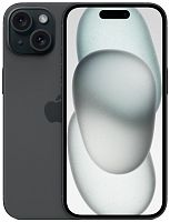 Смартфон Apple A3090 iPhone 15 256Gb черный моноблок 3G 4G 1Sim 6.1" iOS 17 802.11 a/b/g/n/ac/ax NFC GPS