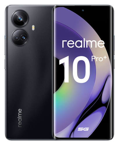 Смартфон Realme RMX3686 10 Pro+ 5G 128Gb 8Gb черный моноблок 3G 4G 2Sim 6.7" 2400x1080 Android 13 108Mpix 802.11 a/b/g/n/ac/ax NFC GPS GSM900/1800 GSM1900 TouchSc Protect VidConf A-GPS