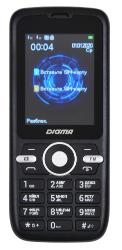Мобильный телефон Digma B240 Linx 32Mb черный моноблок 2Sim 2.44" 240x320 0.08Mpix GSM900/1800 FM microSD