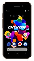 Смартфон Digma Q401 3G HIT 8Gb 1Gb золотистый моноблок 3G 2Sim 4" 480x800 Android 7.0 2Mpix 802.11 b/g/n GSM900/1800 GSM1900 TouchSc MP3 FM microSD max32Gb