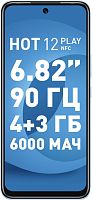 Смартфон Infinix X6816D NFC Hot 12 Play 64Gb 4Gb синий моноблок 3G 4G 6.82" 720x1612 Android 11 13Mpix 802.11 b/g/n/ac NFC GPS GSM900/1800 GSM1900 TouchSc