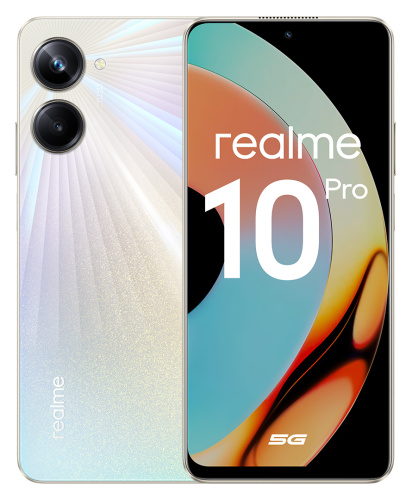 Смартфон Realme RMX3661 10 Pro 5G 256Gb 8Gb золотой моноблок 3G 4G 2Sim 6.72" 2400x1080 Android 13 108Mpix 802.11 a/b/g/n/ac/ax NFC GPS GSM900/1800 GSM1900 TouchSc Protect VidConf A-GPS microSD max1000Gb