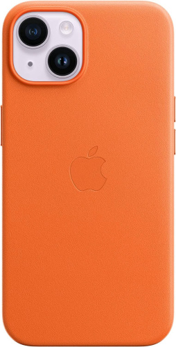 Чехол (клип-кейс) Apple для Apple iPhone 14 Leather Case with MagSafe A2906 оранжевый (MPP83ZM/A)