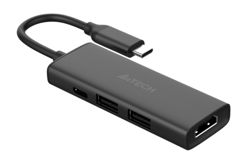 Разветвитель USB-C A4Tech DST-40C 2порт. серый