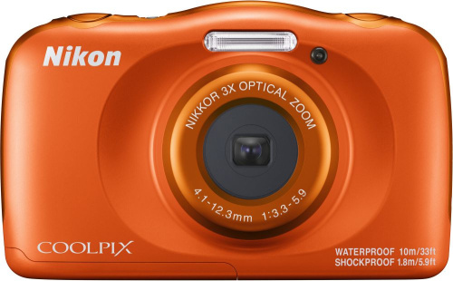 Фотоаппарат Nikon CoolPix W150 оранжевый 13.2Mpix Zoom3x 2.7" 1080p 21Mb SDXC CMOS 1x3.1 5minF HDMI/KPr/DPr/WPr/FPr/WiFi/EN-EL19
