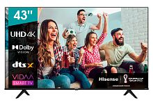 Телевизор LED Hisense 43" 43A6BG Frameless черный Ultra HD 60Hz DVB-T DVB-T2 DVB-C DVB-S DVB-S2 USB WiFi Smart TV (RUS)