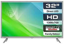 Телевизор LED Prestigio 32" PTV32SS06ZCISML Top WR серебристый HD READY 50Hz DVB-T DVB-T2 DVB-C DVB-S2 USB WiFi Smart TV (RUS)