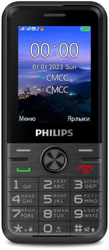 Мобильный телефон Philips Е6500(4G) Xenium черный моноблок 3G 4G 2Sim 2.4" 240x320 0.3Mpix GSM900/1800 FM microSD max128Gb