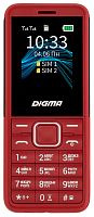 Мобильный телефон Digma C171 Linx 32Mb красный моноблок 2Sim 1.77" 128x160 0.08Mpix GSM900/1800 FM microSD max16Gb