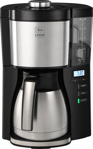 Кофеварка капельная Melitta Look V Therm Timer 1000Вт черный/нержавеющая сталь