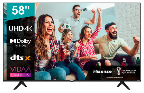 Телевизор LED Hisense 58" 58A6BG черный Ultra HD 60Hz DVB-T DVB-T2 DVB-C DVB-S DVB-S2 USB WiFi Smart TV (RUS)