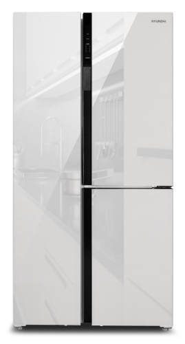 Холодильник Hyundai CS6073FV белое стекло (трехкамерный)