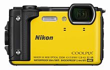 Фотоаппарат Nikon CoolPix W300 желтый 16Mpix Zoom5x 3" 4K 99Mb SDXC/SD/SDHC CMOS 1x2.3 50minF 30fr/s HDMI/KPr/DPr/WPr/FPr/WiFi/GPS/EN-EL12