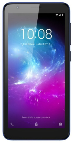 Смартфон ZTE Blade L8 32Gb 1Gb синий моноблок 3G 2Sim 5" 480x960 Android 9 8Mpix 802.11 b/g/n GPS GSM900/1800 GSM1900 MP3 FM microSD max128Gb