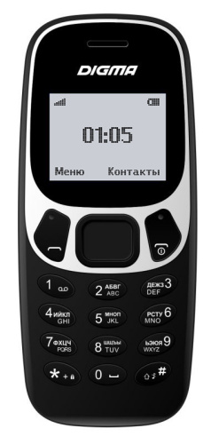 Мобильный телефон Digma Linx A105N 2G 32Mb черный моноблок 1Sim 1.44" 68x96 GSM900/1800