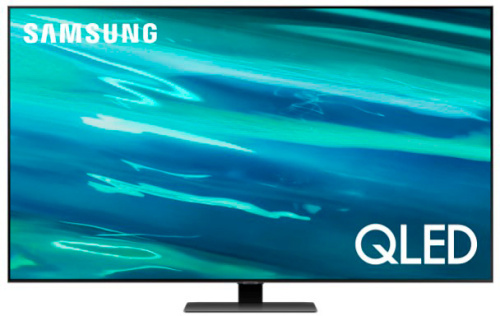 Телевизор QLED Samsung 75" QE75Q80AAUXRU Series 8 темно-серебристый 4K Ultra HD 120Hz DVB-T2 DVB-C DVB-S2 USB WiFi Smart TV (RUS)